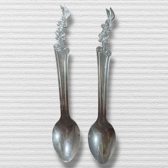 Lot of 2 Nestle Quik Bunny Rabbit Stainless Steel Spoon 7.5" Quick NesQuik VTG - Picture 1 of 4